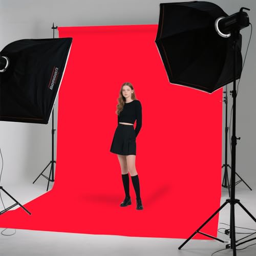 Red Photo Backdrop for Photoshoot Background Photography 5x7ft | Polyester, Seasonal Professional, Party Fashion Studio, Streaming Video Shooting - color: Red, size: 5X7 FT