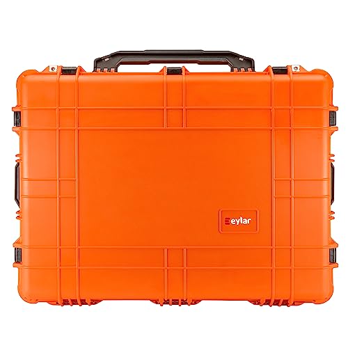 Eylar 31.5" X-Large Protective Roller Hard Case for Cameras, Drones, Tools, and AV Equipment with IP67 Waterproof, Shock Resistant, and Customizable Foam Inserts (Orange) - color: Orange