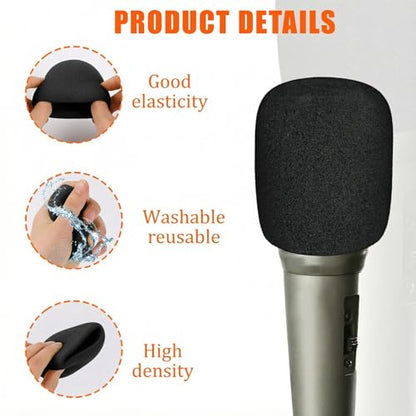 4 Pack Microphones Cover Soft Foam Mic Covers Microphone Foam Covers Microphone Windscreen Protection for Most Standard Handheld Microphones