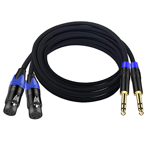 (6.6 FT 2 Pack) XLR to 1/4 TRS Balanced Adapter Cable, XLR Female to 1/4 Inch(6.35mm) Balanced Microphone Cable forMic, Speaker, Mixer, Amplifier - Studio, Live Performance, Stage, Recording - color: 6.6 feet-2Pack