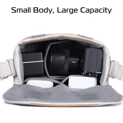 ULANZI 3L Camera Bag, Beige Gray, 9.1x4.3x7.1in, Professional SLR/DSLR Crossbody Shoulder Case for Sony Canon Nikon Mirrorless Cameras, Splash-Proof Polyester Lightweight 235g - size: Grey 3-4 L