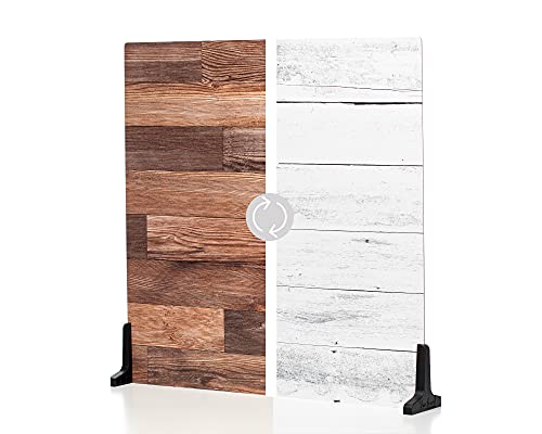 V-FLAT WORLD Duo Board Product Photography Backdrops - 2-Sided Background for Photograph, Realistic Item & Food Photography Background - Includes 2 Legs & Mat - 24" x 24", Whitewash/Hickory Planks - color: Whitewash/Hickory Planks, size: 24 x 24 inches