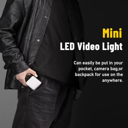 NiceFoto RGB Video Lights, 360° Full Color LED Video Light with 3 Cold Shoe Mounts, 2500K-9000K, CRI 96+, 18 Scene Modes, Magnetic RGB Camera Light for Vlog Filming, TikTok, Live, Photography