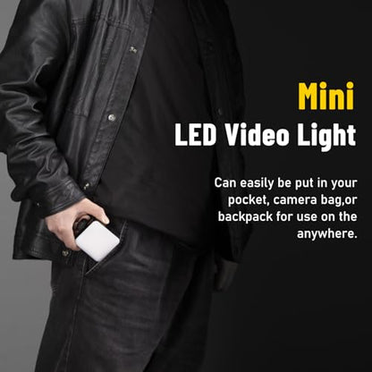 NiceFoto RGB Video Lights, 360° Full Color LED Video Light with 3 Cold Shoe Mounts, 2500K-9000K, CRI 96+, 18 Scene Modes, Magnetic RGB Camera Light for Vlog Filming, TikTok, Live, Photography