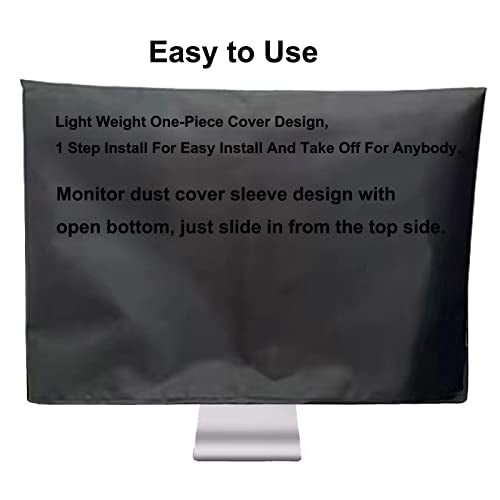Computer Monitor Dust Cover Anti-Static Dustproof Protective Cover for LCD/LED/HD Panel Case Computer Sleeve Compatible with PC, Desktop and TV (27inch,Black)