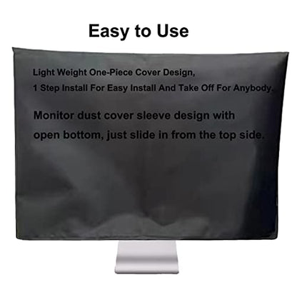 Computer Monitor Dust Cover Anti-Static Dustproof Protective Cover for LCD/LED/HD Panel Case Computer Sleeve Compatible with PC, Desktop and TV (27inch,Black)