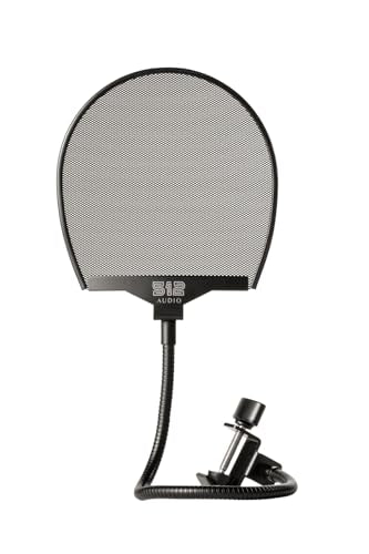 Rockville Dms40 Bundle: 40" Microphone Boom Arm With Desk Clamp, 512 Audio Warm Audio 512-Pop Metal Pop Filter With Gooseneck Clamp, R-Shock Black Metal Shock Mount, 3-Items