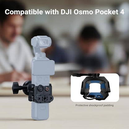 NEEWER Gimbal Camera Cage Compatible with Xtra Muse and DJI Osmo Pocket 4, Protective Action Camera Video Rig with Cold Shoe Mount Adapter Photography Accessories, No Assembly Needed, AC069