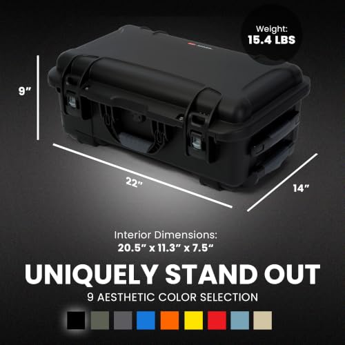 NANUK 935 Pro Photo Kit – Waterproof Travel Camera Hard Case with Padded Dividers and Wheels, 22” x 14” x 9” - Dustproof and Impact Resistant, Airline Carry-On Approved – Black | Includes Padded Divider and Lid Organizer, Nk-7 Resin Shell, Polyurethane Wh