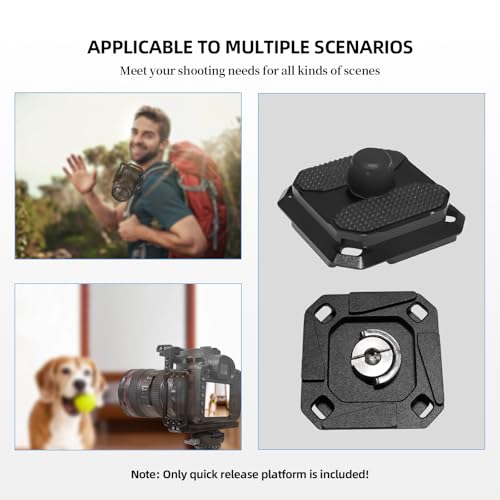 2 Pack Arca-Swiss Plate, Quick Release Plate Camera Mount for Tripod,38mm Arca-Swiss Mount Plate with Safety Pins, Lightweight Aluminum for Tripod/Monopod/Strap, 1/4" Screw Compatible Camera,0.67oz - size: 38mm*38mm