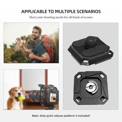 2 Pack Arca-Swiss Plate, Quick Release Plate Camera Mount for Tripod,38mm Arca-Swiss Mount Plate with Safety Pins, Lightweight Aluminum for Tripod/Monopod/Strap, 1/4" Screw Compatible Camera,0.67oz - size: 38mm*38mm