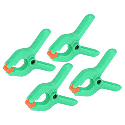 PATIKIL 2 Inch Spring Clamps, 4 Pack Plastic Flexible Anti-slip Strong Backdrop Clamp Clips for Stand DIY Project Photography Studio Craft, Green - color: Green