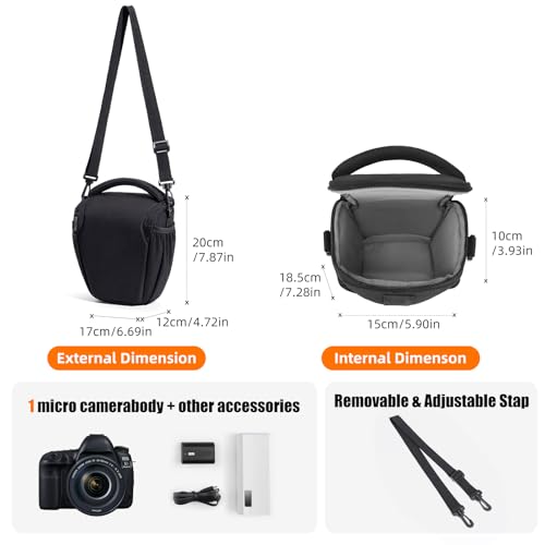 CADeN DSLR/SLR Camera Shoulder Bag Case with Adjustable Shoulder Strap, Compatible for Nikon, Canon, Sony Mirrorless Cameras Waterproof (Small) - size: Small