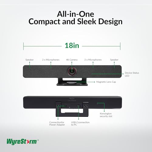 4K Conference Room Camera System with AI Auto Framing, Speaker & Presenter Tracking, Magnetic Privacy Cover, 120° Wide Angle, 5X Zoom, 4-Mic Array & Dual Speakers, USB for Teams, Zoom, Google Meet - size: 10