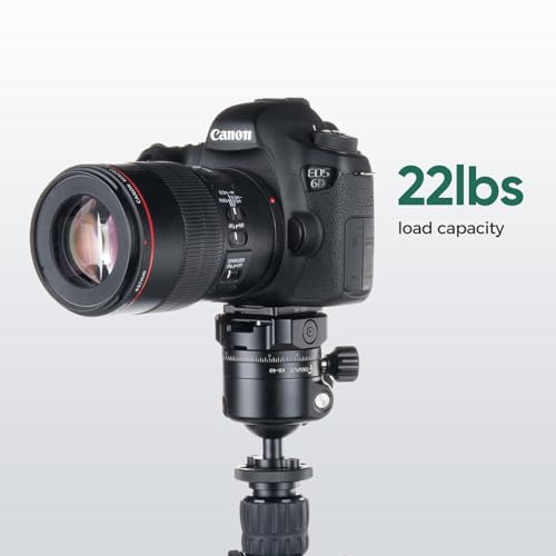 FANAUE Low Profile Tripod Ball Head 40mm Tripod Head 360 Panorama Ball Head Mount for Tripod, Monopod, DSLR, Camcorder, Compatible with Arca Quick Release Plate Max Load 22lbs