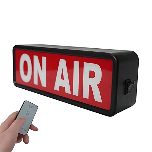 On Air Light Sign, Lighted Recording and Broadcast Warning Indicator, for Home Studio, Company, Desk or Wall Decor, Black, with Remote Control - style: black+Remote control