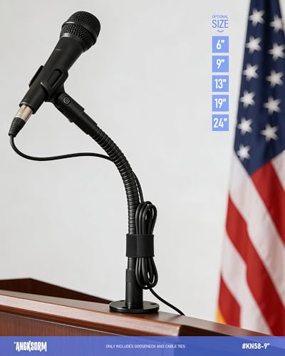 9-INCH Heavy-Duty Microphone Flexible Gooseneck Hose Arm - Mic Stand Mount Extension Tubes with Universal 5/8-27" Thread - size: 9-INCH