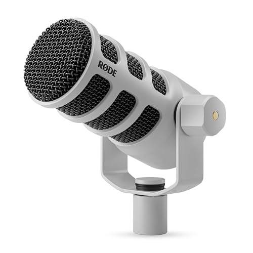RØDE PodMic USB Dynamic Broadcast Microphone with XLR and USB Connectivity for Podcasting, Streaming and Content Creation (White) | Dynamic Cardioid Mic, Xlr and USB-C Outputs, 24-Bit/48khz a and D, Aphex Dsp, Internal Pop Filter, Headphone Output - color
