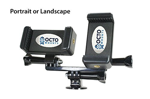 OCTO MOUNT Dual Device Hand-Held Stabilizer for Cell Phone or GoPro Camera. Compatible with iPhones, Samsung Galaxy, HTC, etc.