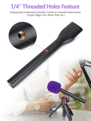 YOUSHARES Handheld Adaptor with Foam Cover, Compatible with Rode and DJI Wireless Microphones for Interviews (Purple Foam) - color: Purple Foam