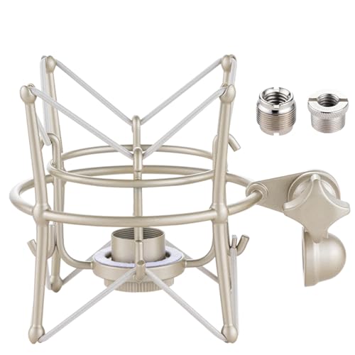 Microphone Shock Mount, Metal Universal Mic Holder Spider Recording Mic Shockmount Stand Compatible with Many Condenser Mics for Almost of Neumann (MX25)