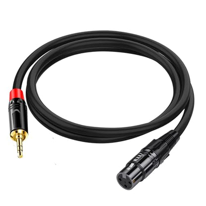 XLR to 3.5mm Adapter Cable, XLR Female to .3.5mm (1/8 inch) Stereo Microphone Cable Connector (3FT) Black - color: XLR Female to 3.5MM Cable