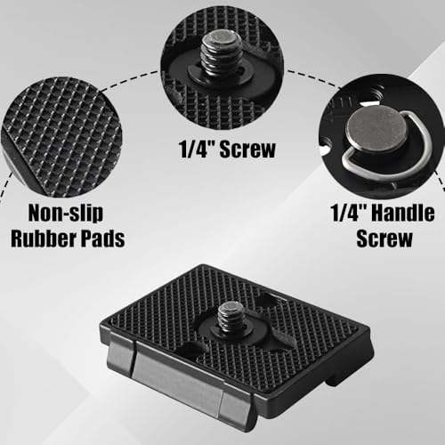 Tripod Quick Release Plate 52mm x 42mm Quick Release Plate Tripod Camera 1/4'' Camera Screw Tripods Mount Plate for 200PL-14 Cameras Quick Release