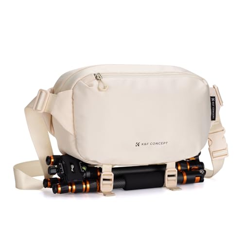 K&F CONCEPT Camera Sling Bag Crossbody Bag Waterproof Camera Shoulder Backpack DSLR/SLR/Mirrorless Camera Case - color: 06 Beige Medium