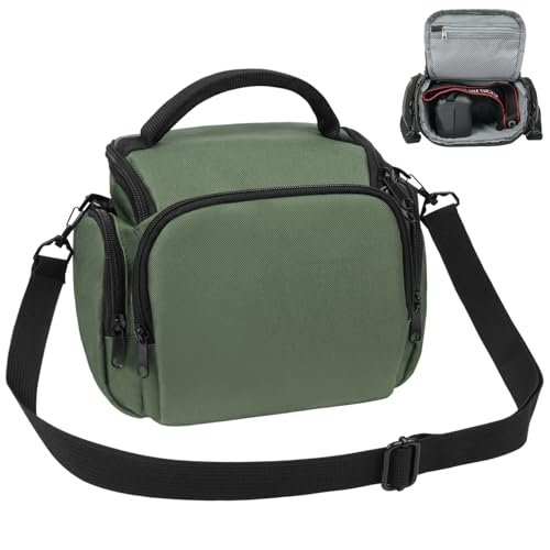 Ainiv DSLR Camera Bag, Waterproof Anti-Shock SLR Camera Case, Large Adjustable Shoulder Strap Camera Backpack, Portable Crossbody Single Shoulder Backpacks Compatible with Canon, Sony, Nikon, Green - color: Green
