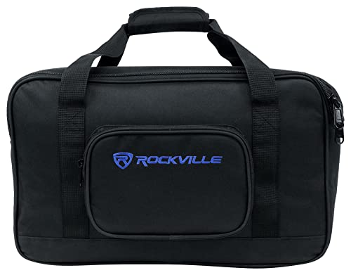 Rockville TB8 Padded Speaker Bag Carry Case For 8" DJ PA Speakers+Stand | Rugged Carry Case, Stand Compartment, Secure Interior Buckles, Rain, Splash and Scratch Resistant, Dual YKK Zippers - style: 8 - Inches