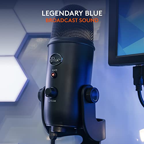 Logitech Creators Blue Yeti USB Microphone for PC, Mac, Gaming, Recording, Streaming, Podcasting, Studio and Computer Condenser Mic with Blue VO!CE effects, 4 Pickup Patterns, Plug and Play - Blackout | Blue Vo!ce Effects, 4 Pickup Patterns, Plug and Play