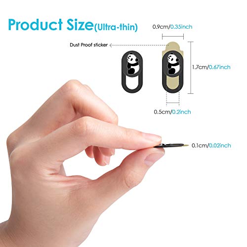 Laptop Camera Cover Slide, 0.02 Inch Ultra Thin Cute Panda Camera Cover for MacBook Pro Laptops Smartphone Mac PC Tablets for Echo Spot Show, Webcam Cover Protecting Your Visual Privacy (Panda-Black) - color: Black - 3 Pack