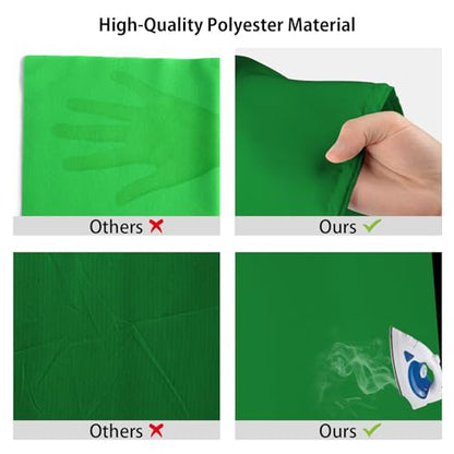 UTEBIT 5x6.5ft Green Screen Backdrop, Photography Backdrop Chroma Key Small Greenscreen Sheet Background for Streaming, Zoom Meeting, PS Keying, Video Creation, Studio Portrait Shoots (Backdrop Only) - size: 5x6.5ft