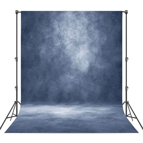 Abstract Professional Photography Backdrop for Portrait Photo Props Booth Background Photoshoot Studio with Polyester Fabric Roller Pocket on Top (6x8ft,Blue,No Stand) - color: Dark Blue, size: 6'x8'