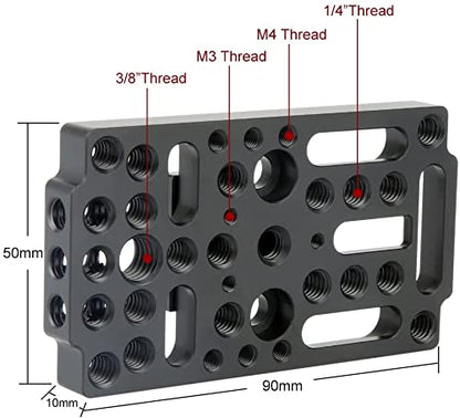 NICEYRIG Camera Cheese Plate Switching Easy Plate Applicable for Railblocks, Dovetails, Short Rods