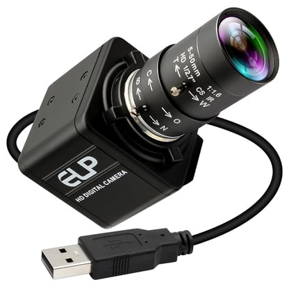 USB Camera 16 Megapixes High Resolution 5K USB Webcam with CS Mount 5-50mm Manual Varifocus Lens Close UP OpenCV Camera Free Driver Plug and Play for Windows Linux Laptop Jetson Nano