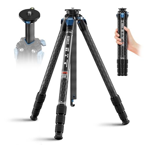 SIRUI AM-124 Carbon Fiber Tripod with Triangular Center Column, 62.6" Compact Travel Tripod for Camera, 4 Sections, Waterproof Twist Lock, Load 26.5lbs - size: 62.6 inches