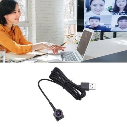 USB Webcam, 1080P Center Cam with Microphone for PC, 2MP HD Pixels, USB Computer Camera Plug & Play, for Video Calls and Conferences