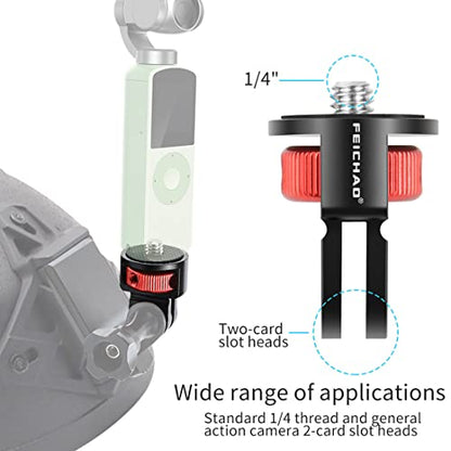 Upgraded Universal Camera Mount Adapter 360 Degree Swivel 1/4" Screw Converter CNC Aluminum Metal Compatible with Gopro Hero 10 9 8 7, Eken, Insta360 One X X2 R Action Camera (Red) - color: Red