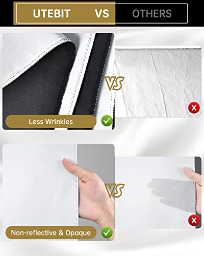 UTEBIT 5x6.5ft White Black Backdrop with 4 Spring Clamps (Without Stand) | 2-in-1 Collapsible Black White Screen Backdrop Revisible for Photography Photoshoot Portraits Party Video Studio - size: 5 * 6.5FT