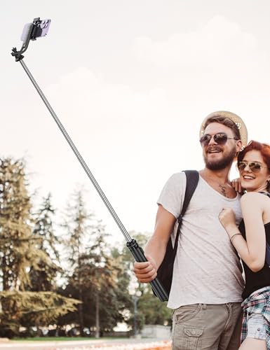 71" Selfie Stick Tripod, All in One Quadripod with Remote & Phone Holder, Extendable Cell Phone Tripod, Travel Tripod Stand Compatible with for Cell Phone & Camera, iPhone, Android,Video Recording - size: 71in-Phone Tripod