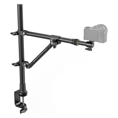 SMALLRIG Triangle Camera Desk Mount, Max. Load 3kg/ 6.6lbs, Overhead Mount with Auxiliary Support Rod, with Phone Holder and Small Ball Head for Camera/Phone/Light/Webcam - style: Clamp 4304