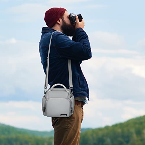 G-raphy Camera Bag Case DSLR SLR Crossbody Sling Photography Bags for Nikon Canon Sony DSLR SLR Mirrorless with Removal Straps(Parma Grey) - color: Parma Grey