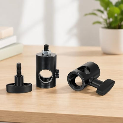 2 PCS Rapid Adapter Convert with 3/8" Screw, Camera Mount Bracket Adapter Multi Functional Metal Mount Tripod Bracket Adapters for Photo Studio Light Stand Tip Boom Arm Photography Accessory, Black | Multi Functional Metal Mount Tripod Bracket Adapter for