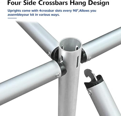Hecis Heavy Duty Backdrop Stand, 10x20Ft Double Crossbar Pipe and Drape Stand Kit, Adjustable Banner Stand, Back Drop Stand for Party Event, Trade Shows & Wedding Decor