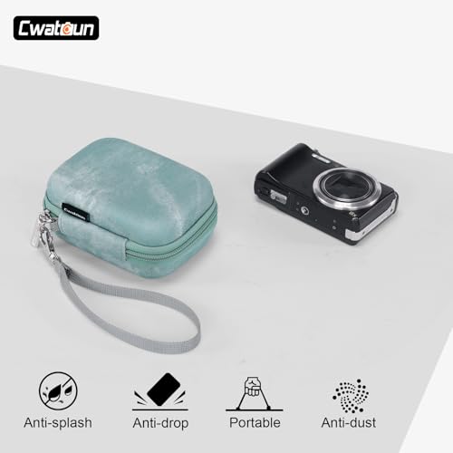 Cwatcun Carrying & Protective Case for Digital Camera, Small Camera Pouch for AbergBest 2.7" LCD Kodak Pixpro/Canon PowerShot ELPH 180/190 / DSCW830 Travel Cameras, Waterproof Shockproof Case，Grey - color: Grey