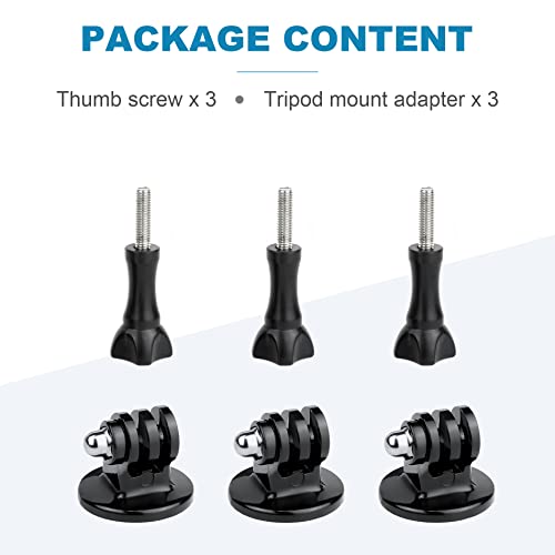 Tripod Mount for GoPro Tripod Mount Adapter with Thumb Screws Compatible with GoPro Hero 13 12 11 10 9 8 7 6 5 4 3 3+ 2 1 Session Fusion MAX DJI Osmo Action Camera