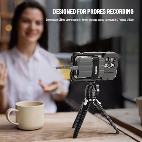 NEEWER Magnetic SSD Mount with Upgraded Touch Fastener, SSD Holder Compatible with MagSafe 16 Pro Max 15 Pro Max 16 Pro 15 Pro for ProRes Video Recording Samsung Lexar SanDisk SSD, PA040 - style: PA040