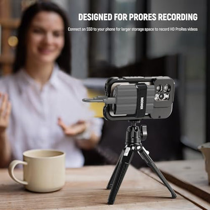 NEEWER Magnetic SSD Mount with Upgraded Touch Fastener, SSD Holder Compatible with MagSafe 16 Pro Max 15 Pro Max 16 Pro 15 Pro for ProRes Video Recording Samsung Lexar SanDisk SSD, PA040 - style: PA040
