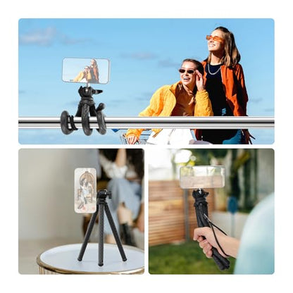 NEEWER Magnetic Flexible Phone Tripod Compatible with Magsafe iPhone 15 Pro Max 14 Series Android, Mini Vlog Cellphone Tripod Stand with Ball Head for Stroller Bike Motorcycle Tube Round Objects, TP33 - style: TP33